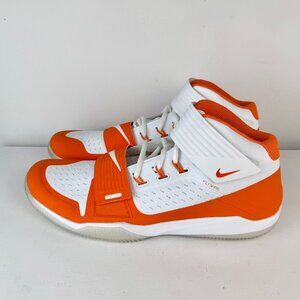 Men's 14.5 - NIKE Force Savage Turf Mid Football Cleats White/Orange AQ8130-102